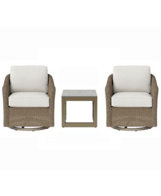 31" Sonetta 2-Piece Outdoor Swivel Chairs + 1 End Table