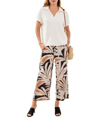 Women's Fuzzy Textured Johnny Collar Top