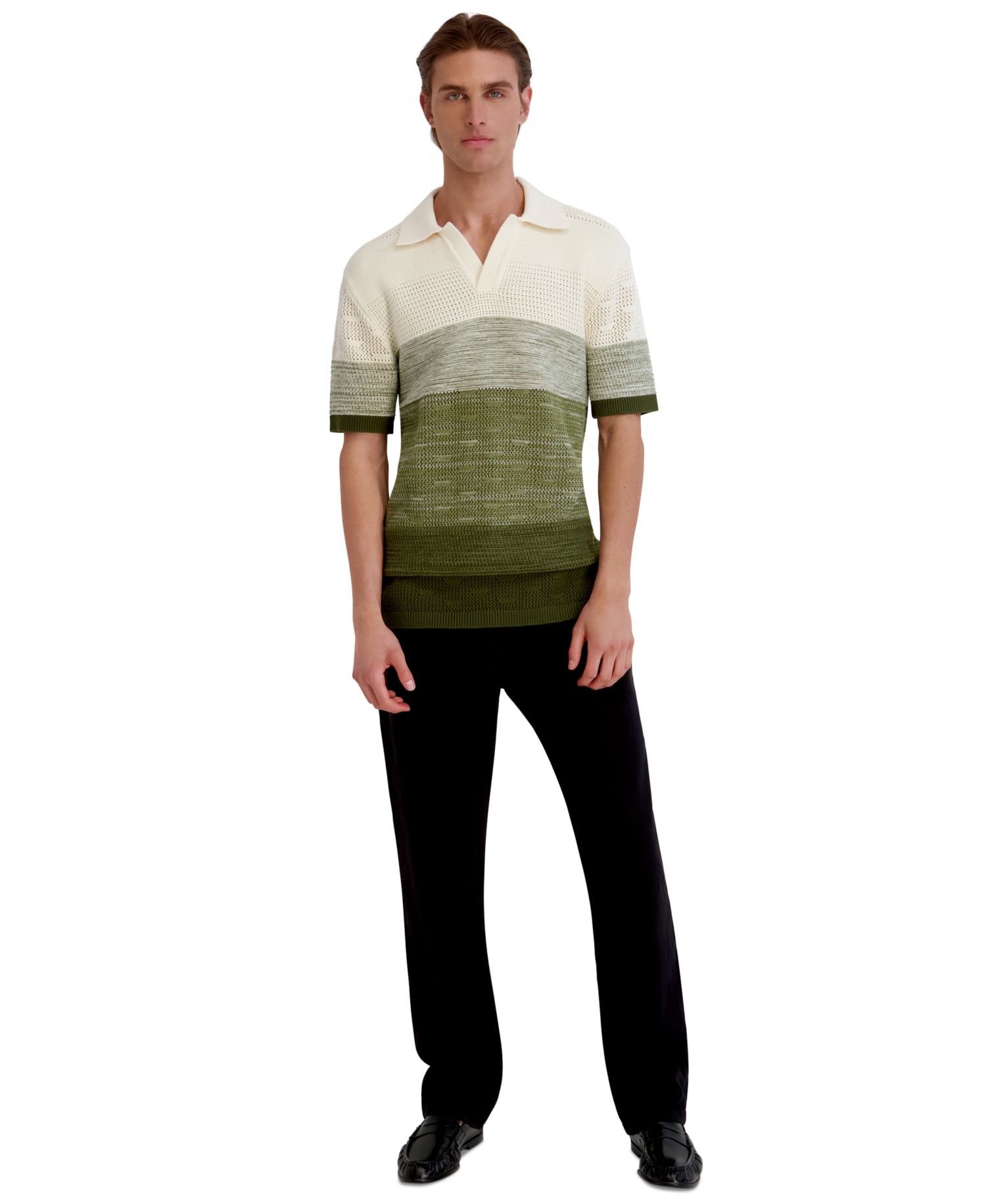 Men's Short-Sleeve Johnny Collar Polo Shirt