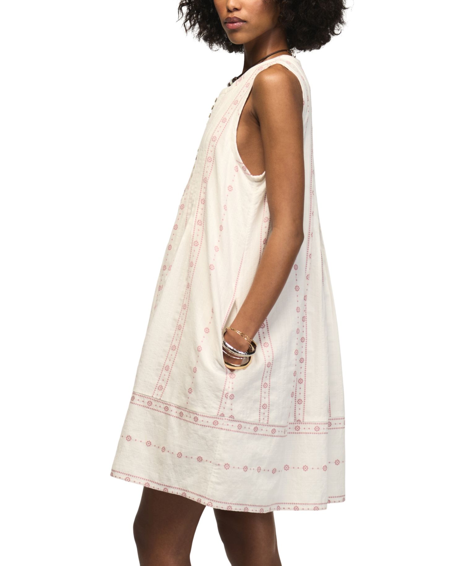 Women's Pintuck Sleeveless Mini Dress