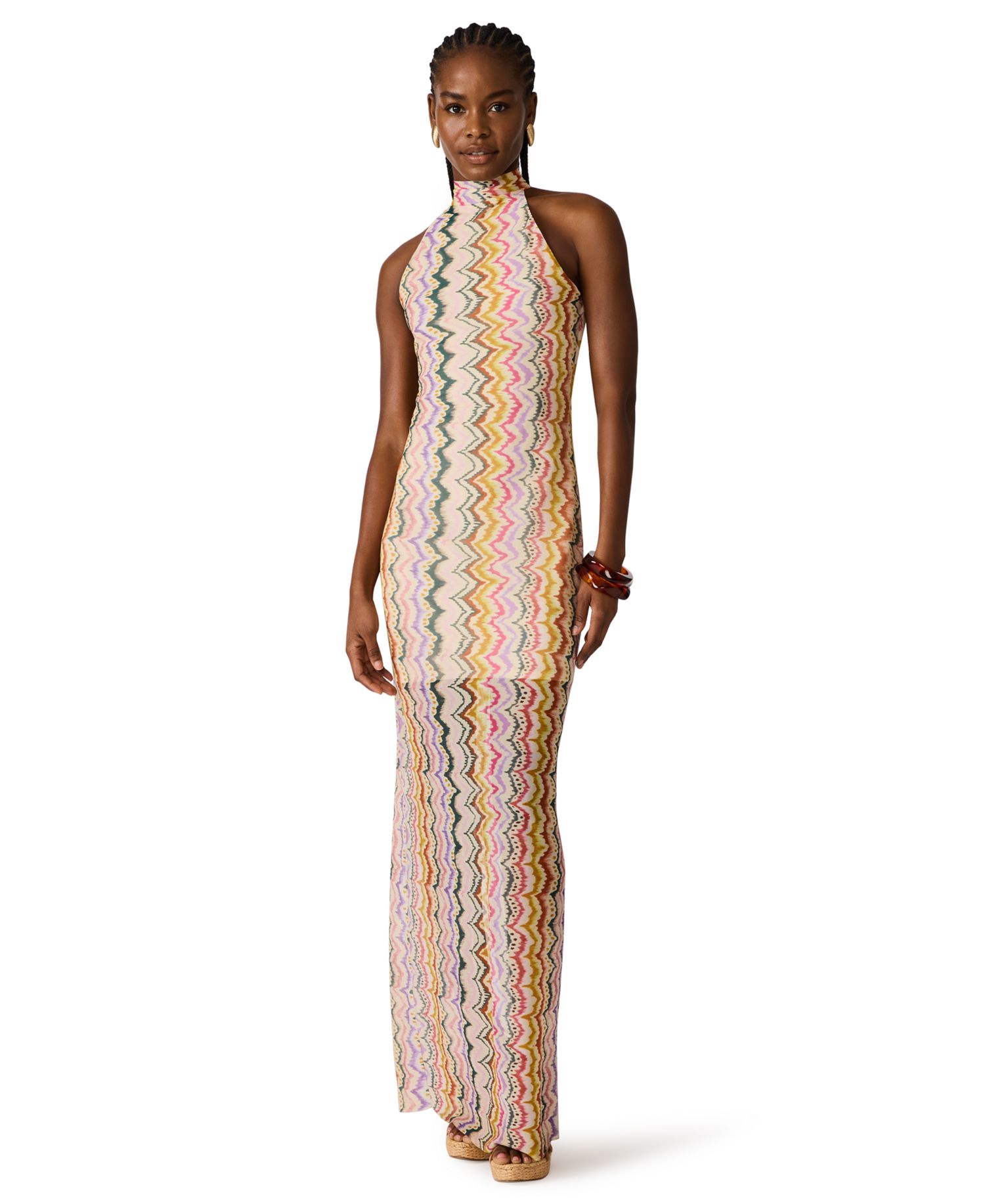 Women's Layra Halter-Neck Bodycon Mesh Dress