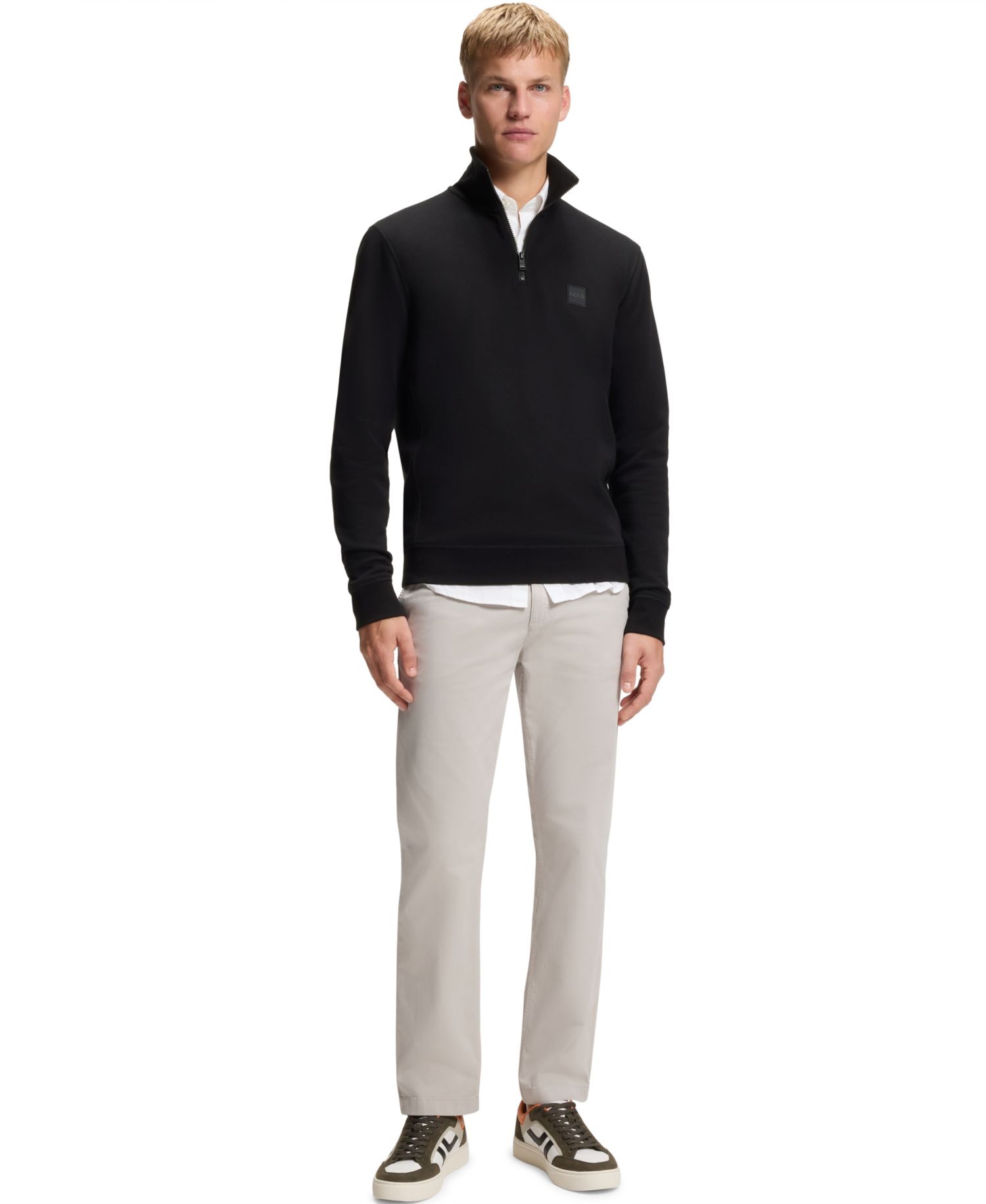 Men's Cotton-Terry Zip-Collar Regular-Fit Sweatshirt