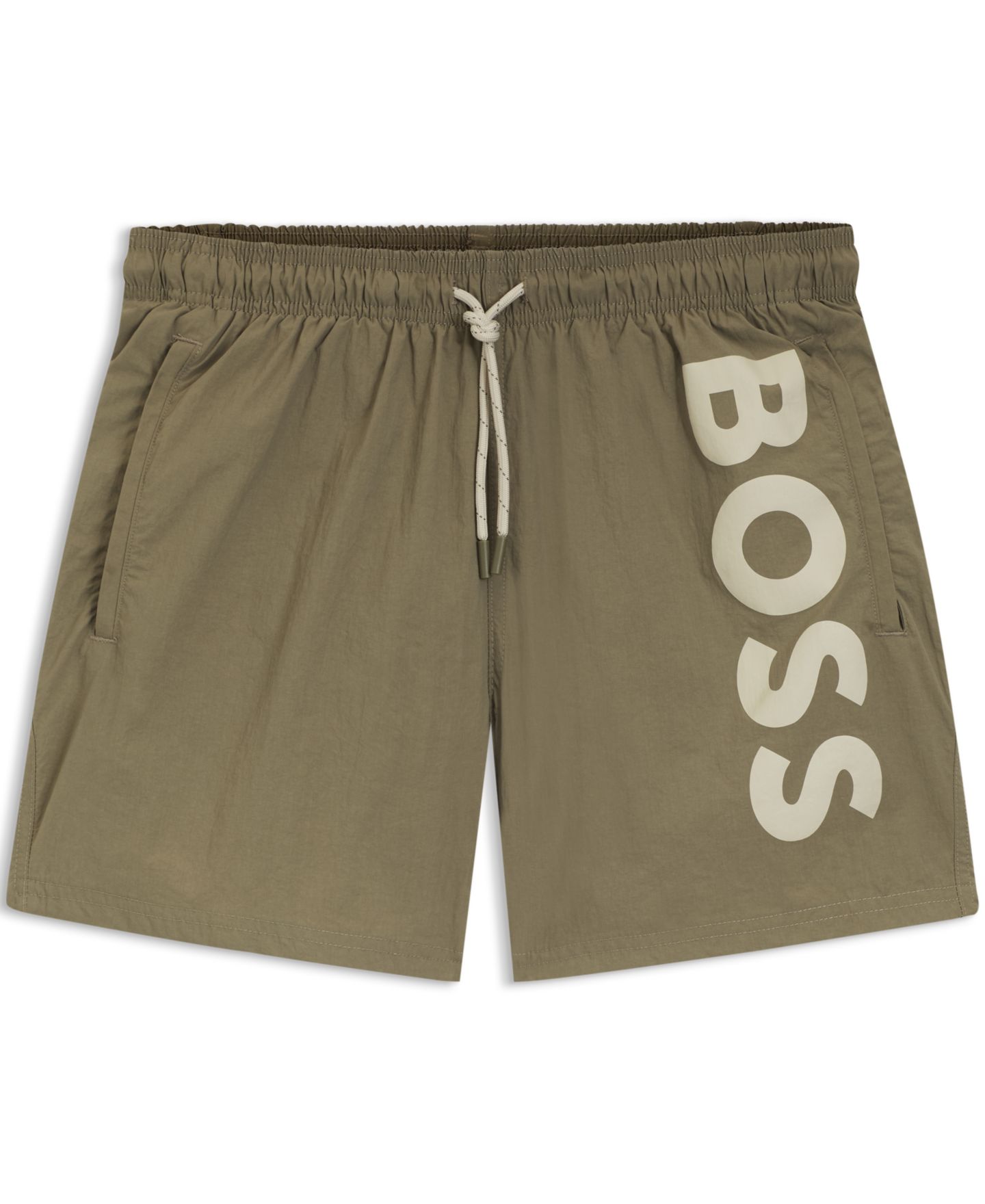 Пляжные шорты Vertical для мужчин, с логотипом — Hugo Boss, цвет: Коричневый — фото 3