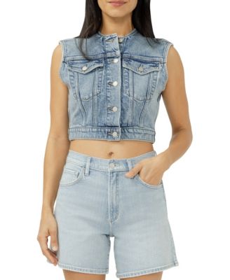 Women's Cropped Denim Vest