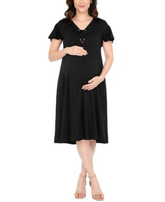 black tie maternity dress AISWI Maxi Semi Formal Baby Shower Wedding Guest V-Neck Handkerchief Sleeves Elegant, Black, Small at Amazon Women's Clothing store togethers where comfort and style need to go hand in hand Maternity Dress For Black Tie