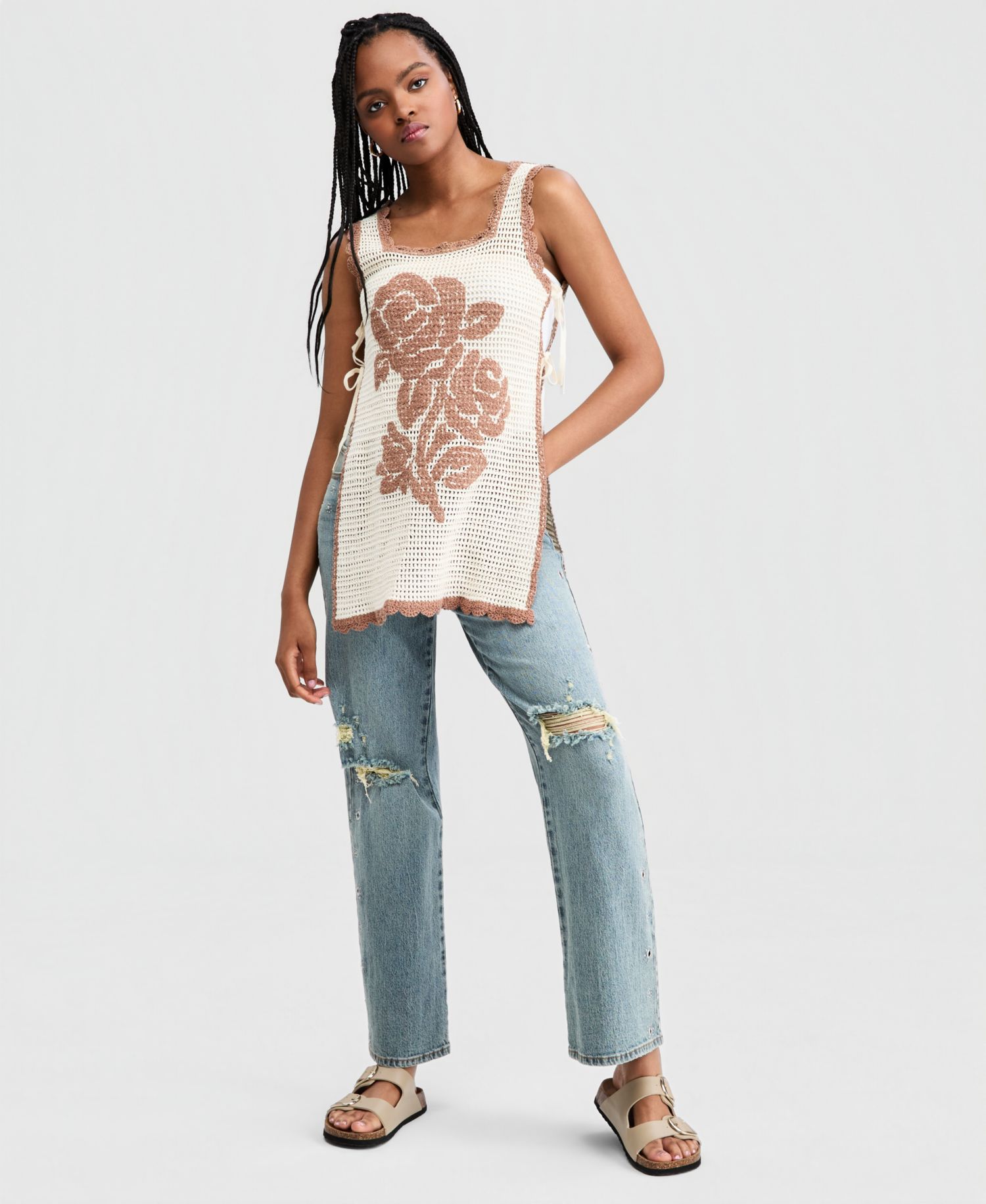 Women's Rose Crocheted Tank Top