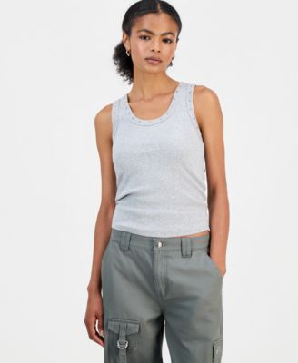Juniors' Studded Racerback Tank Top