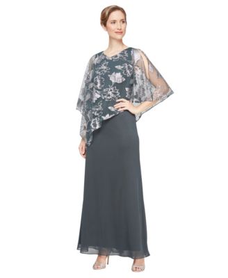Petite V-Neck A-Line Ball Gown Dress