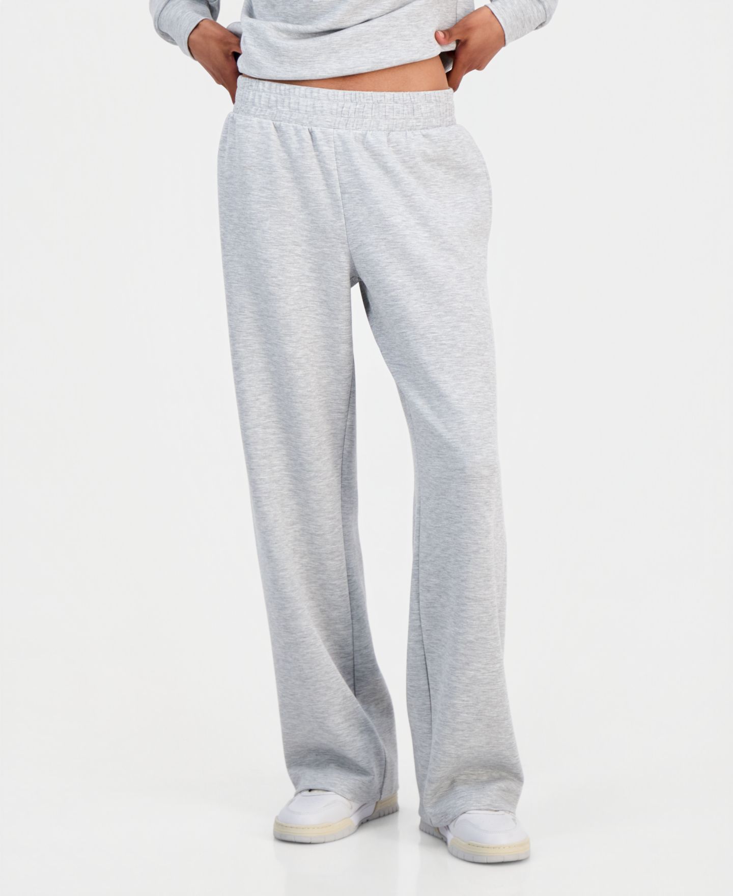 Женские брюки FVR DRM Juniors' High Rise Pull On Scuba Sweatpants, цвет: Меланжевый серый — фото 2
