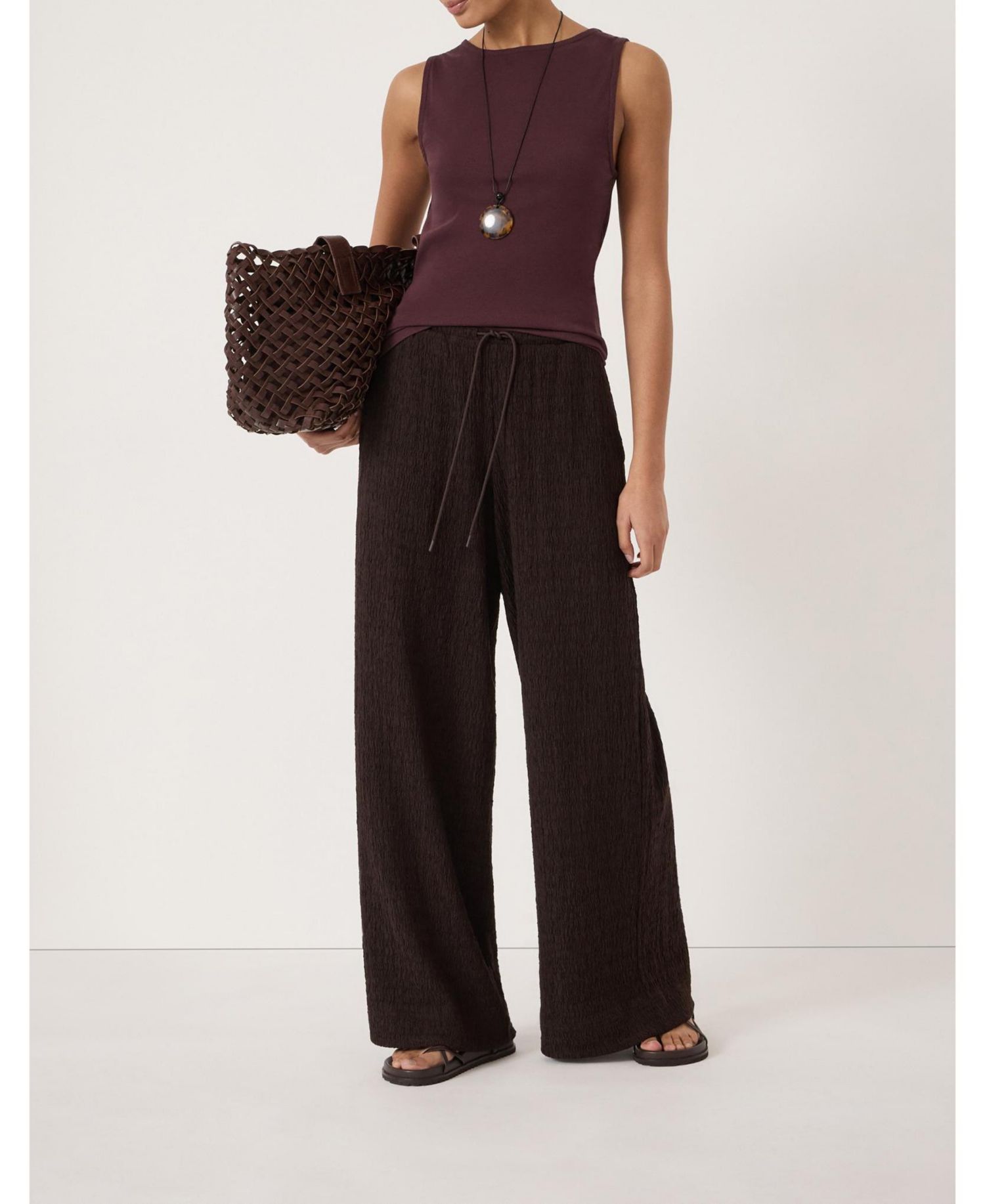 Women's Aria Textured Jersey Wide Leg Pants