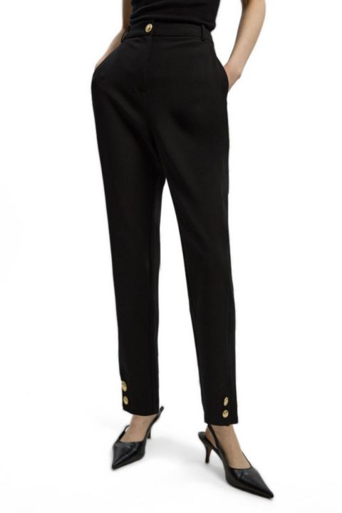 Женские брюки Karen Millen Petite Military Straight Leg Trousers, цвет: Чёрный
