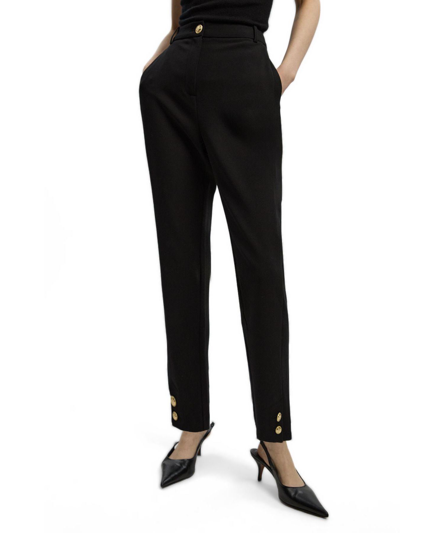 Petite Military Straight Leg Trousers