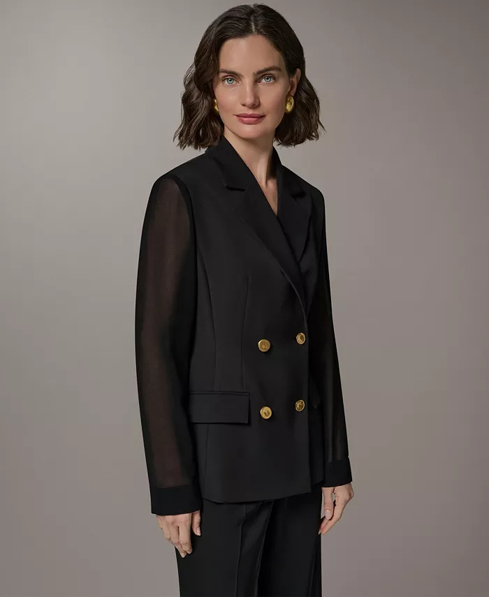 Women's Double Breasted Long-Sleeve Blazer - thumbnail 3