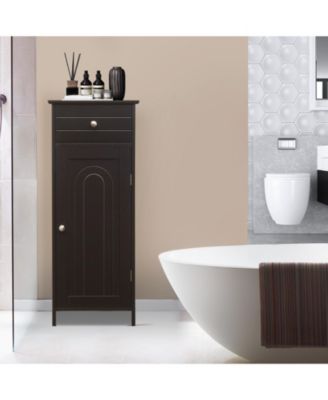 Wooden Freestanding Floor Storage Cabinet with Drawer and Shelf