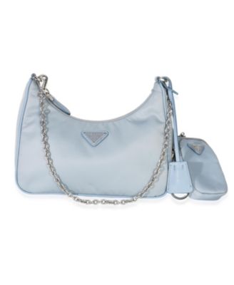 Blue Nylon Saffiano Leather Re-Edition 2005