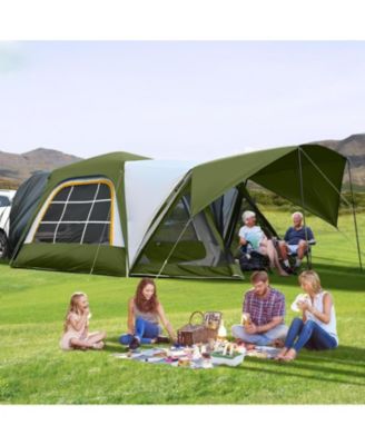 6-8 Person SUV Tailgate Tent - Waterproof Camping Tent with Rainfly and Awning, Large 15.6' x 10' x 7.5' Design
