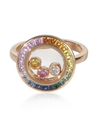 Rose Gold Sapphire and Diamond Happy Diamond Ring