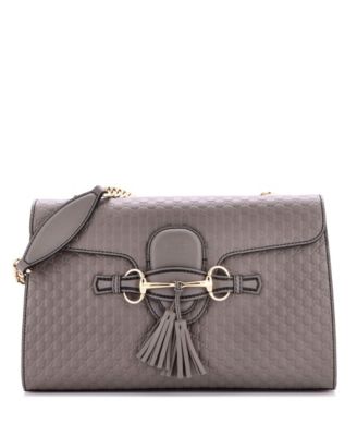 Medium Emily Chain Flap Bag Microguccissima Leather