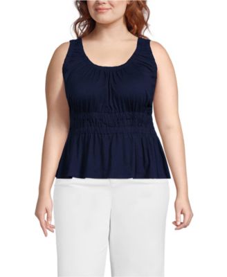 Plus Size Slub Rouched Tank Top