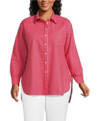 Plus Size Oversized Seersucker Shirt