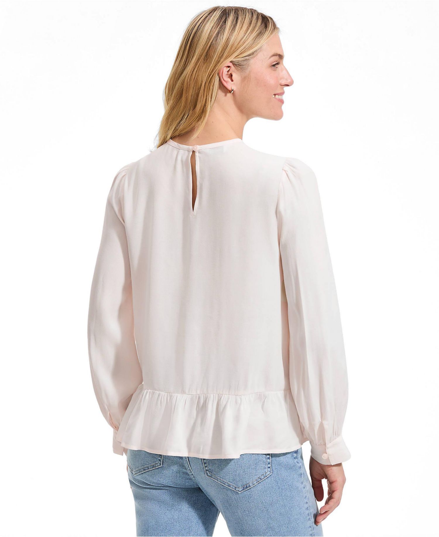 Women's Crepe Pintuck Peplum Top
