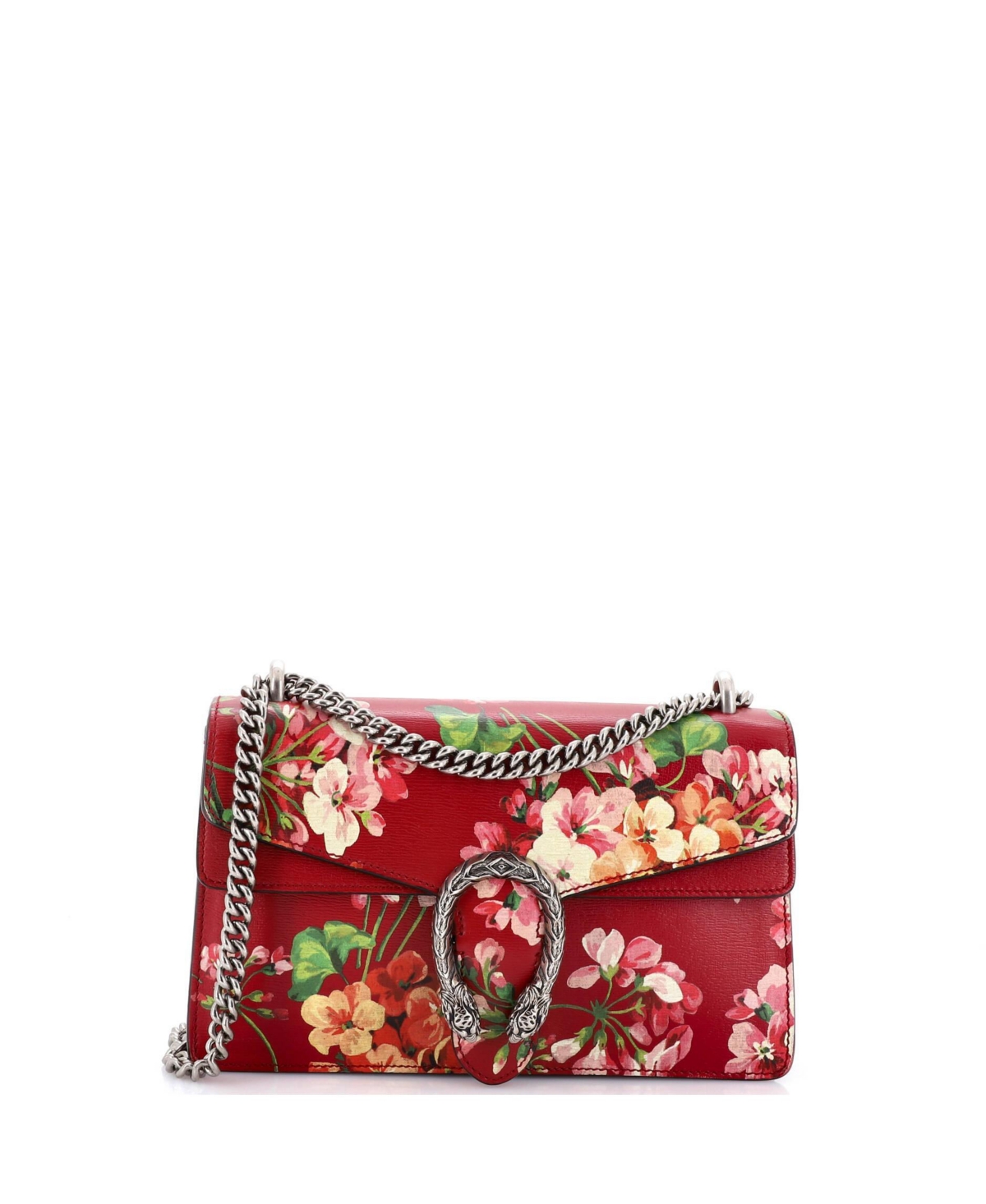 Pre-Owned Gucci Small Dionysus Bag Blooms Print Leather - Red