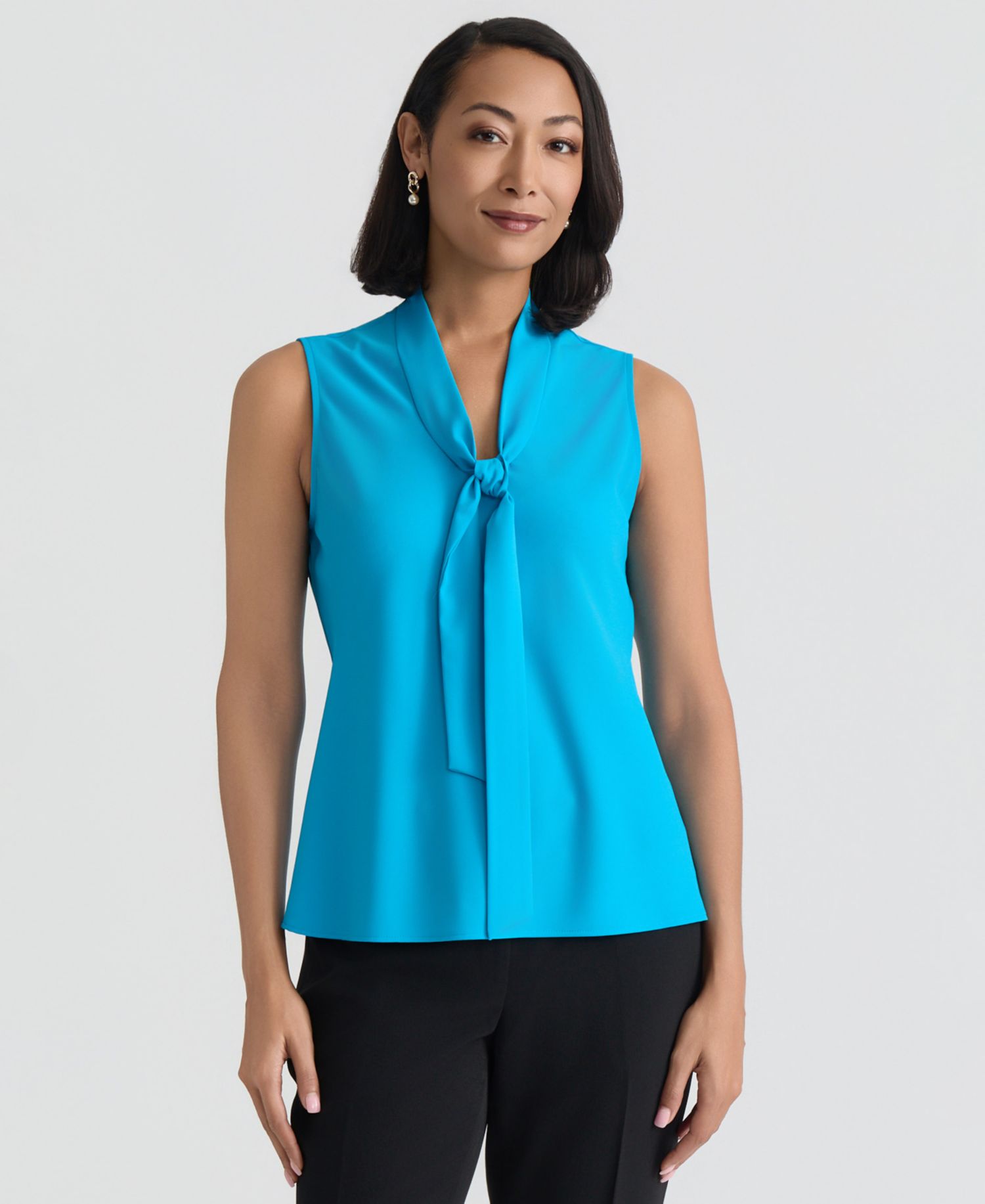 Women's Sleeveless Tie-Neck Top