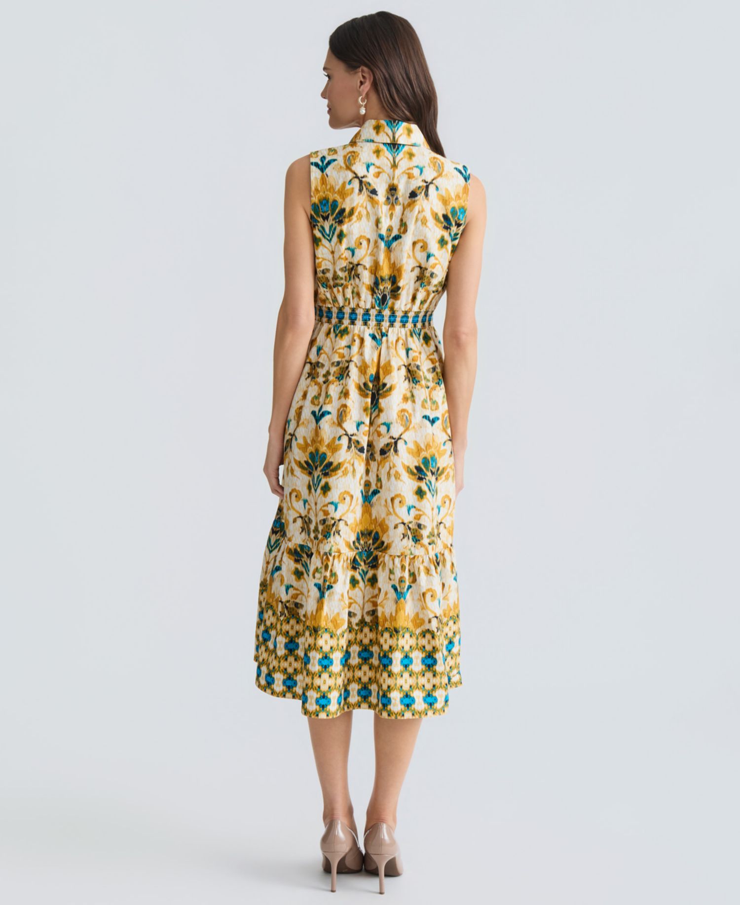 Women's Sleeveless Collared Midi Dress