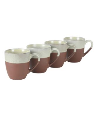 William Crest Reactive Stoneware Coffee Mugs, Set of 4, 15 oz