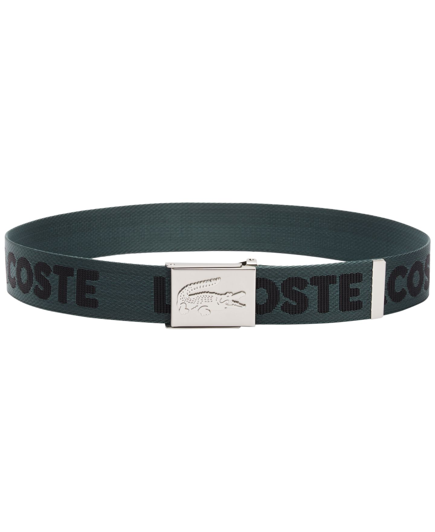 Мужской ремень Lacoste Jacquard Webbing Casual Belt, цвет: Чёрный — фото 2