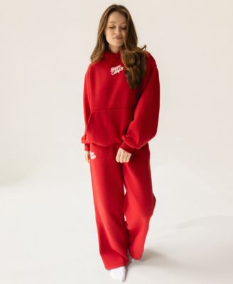 Juniors' Puff-Print Wide-Leg Sweatpants