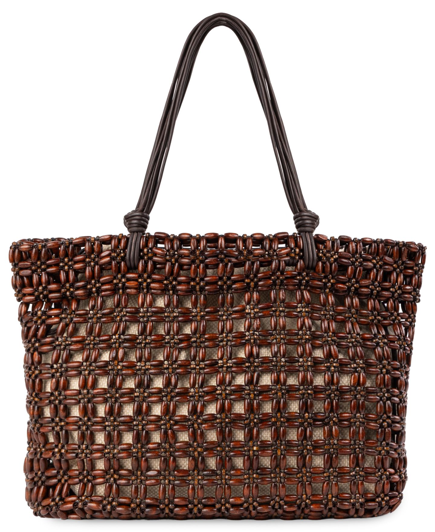 Женская сумка Sam Edelman Raye Bead Large Tote Handbag, цвет: Тёмный коричневый — фото 1