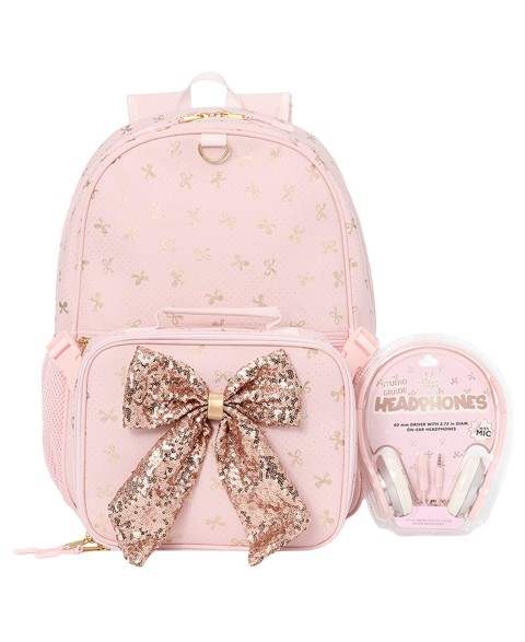 Детские Rainbow Sugar Girls' Bow Lunch Box, Backpack with Matching Headphone, 3-Piece Set