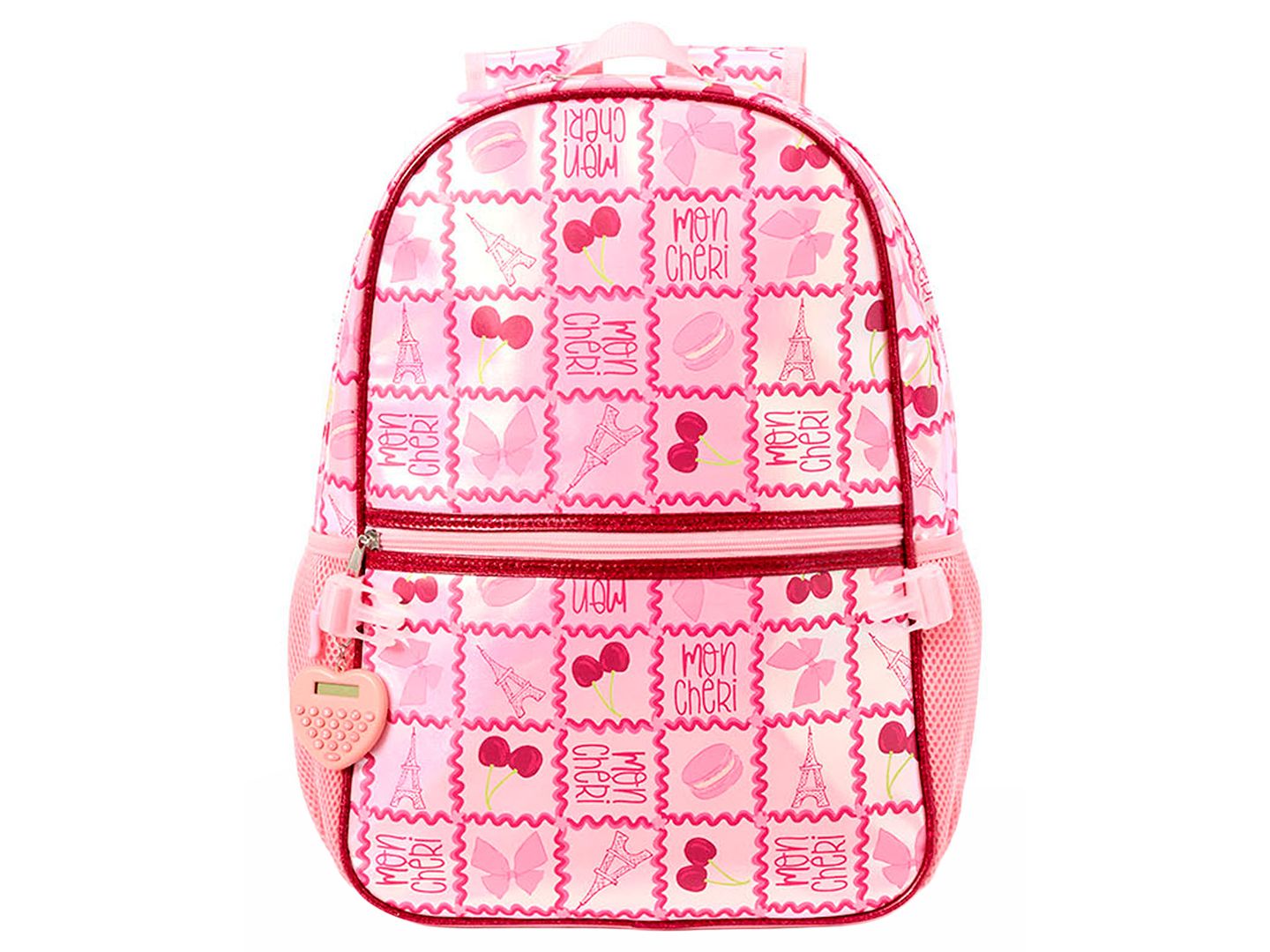 Сумки Rainbow Sugar Backpack, Calculator and Strawberry Shaped Lunch Box, 3-Piece Set для девочек, цвет: Розовый / Красный — фото 2