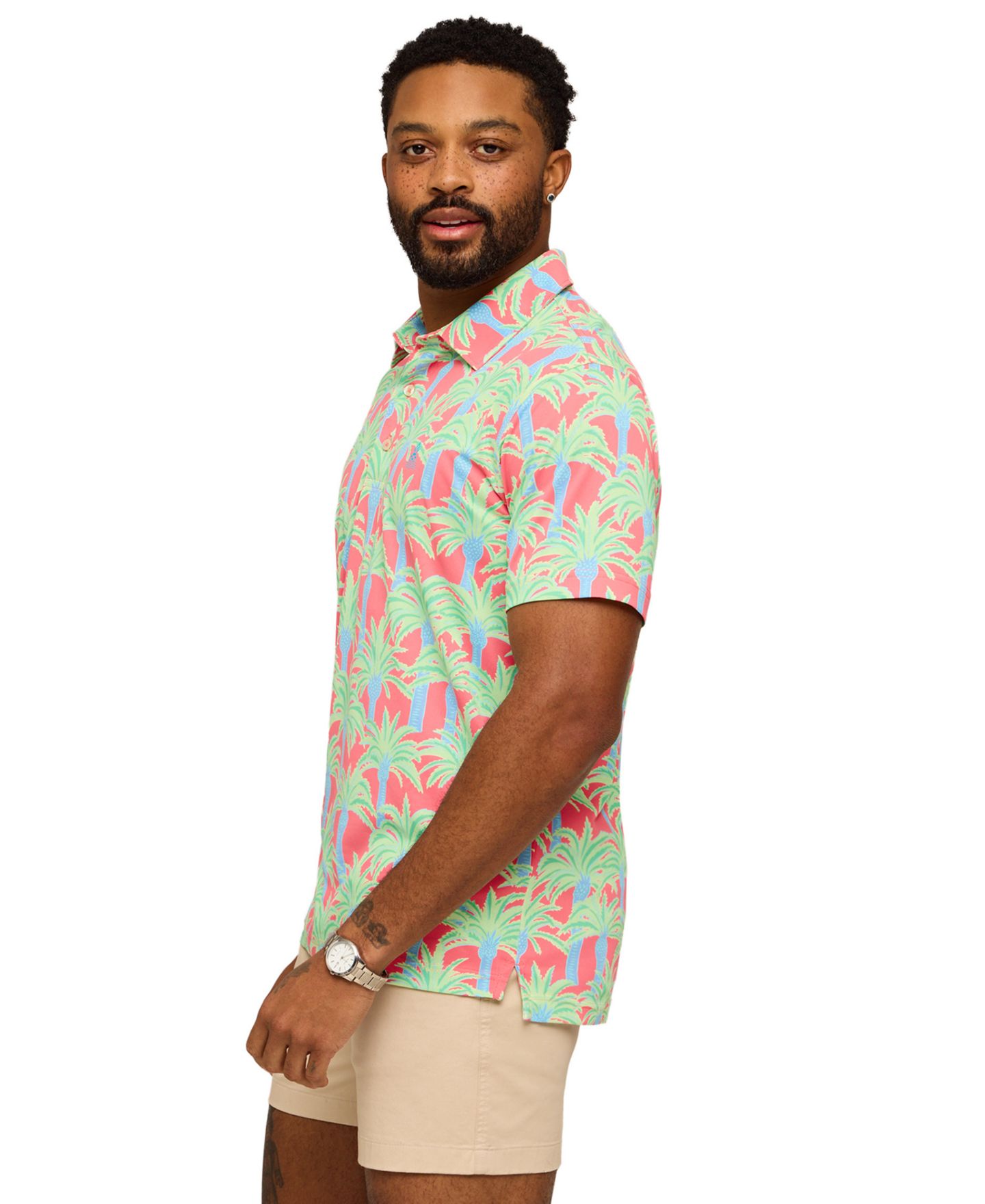 Мужское поло Chubbies Easy Breezy Short-Sleeve Polo Shirt, цвет: Коралловый — фото 3
