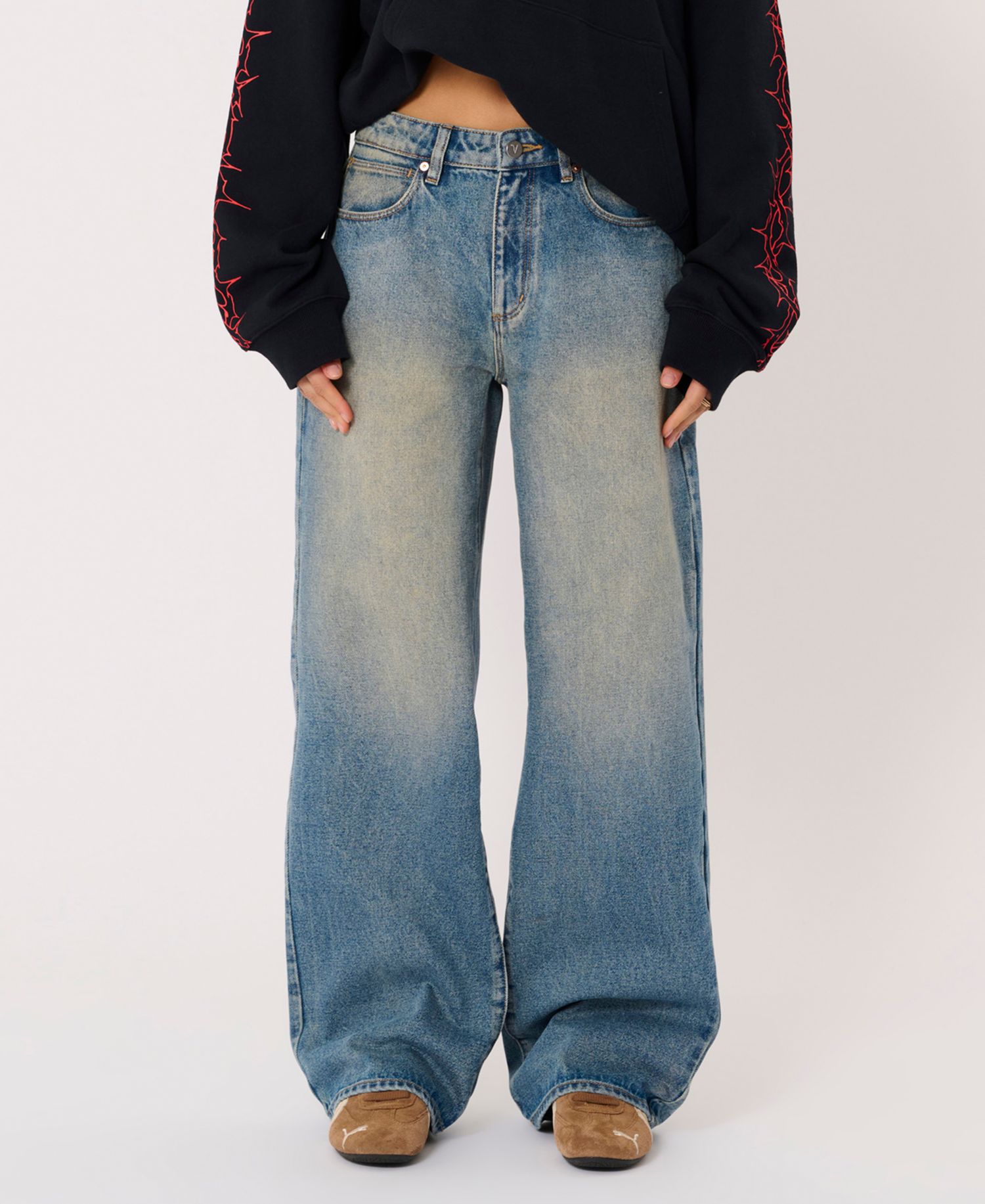 Women's 99 Kit Baggy-Fit Wide-Leg Jeans