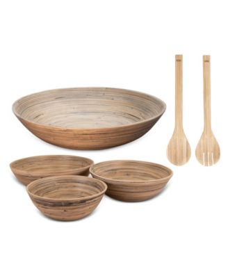 Lexa Bamboo 6-Piece Handcrafted Bowl Set