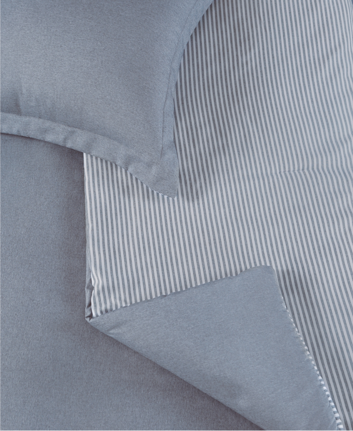 Laundry Chambray with Reverse Stripe 5-Piece Comforter Set, Full/Queen