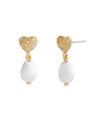 Iconic Imitation Pearl Horse Carriage Charm Huggie Earrings