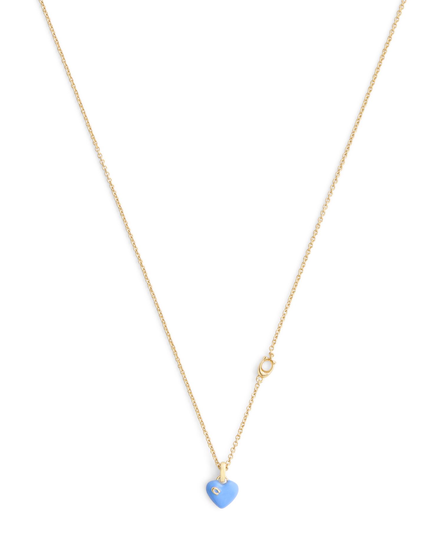 Faux-Stone Signature C Enamel Heart Pendant Necklace