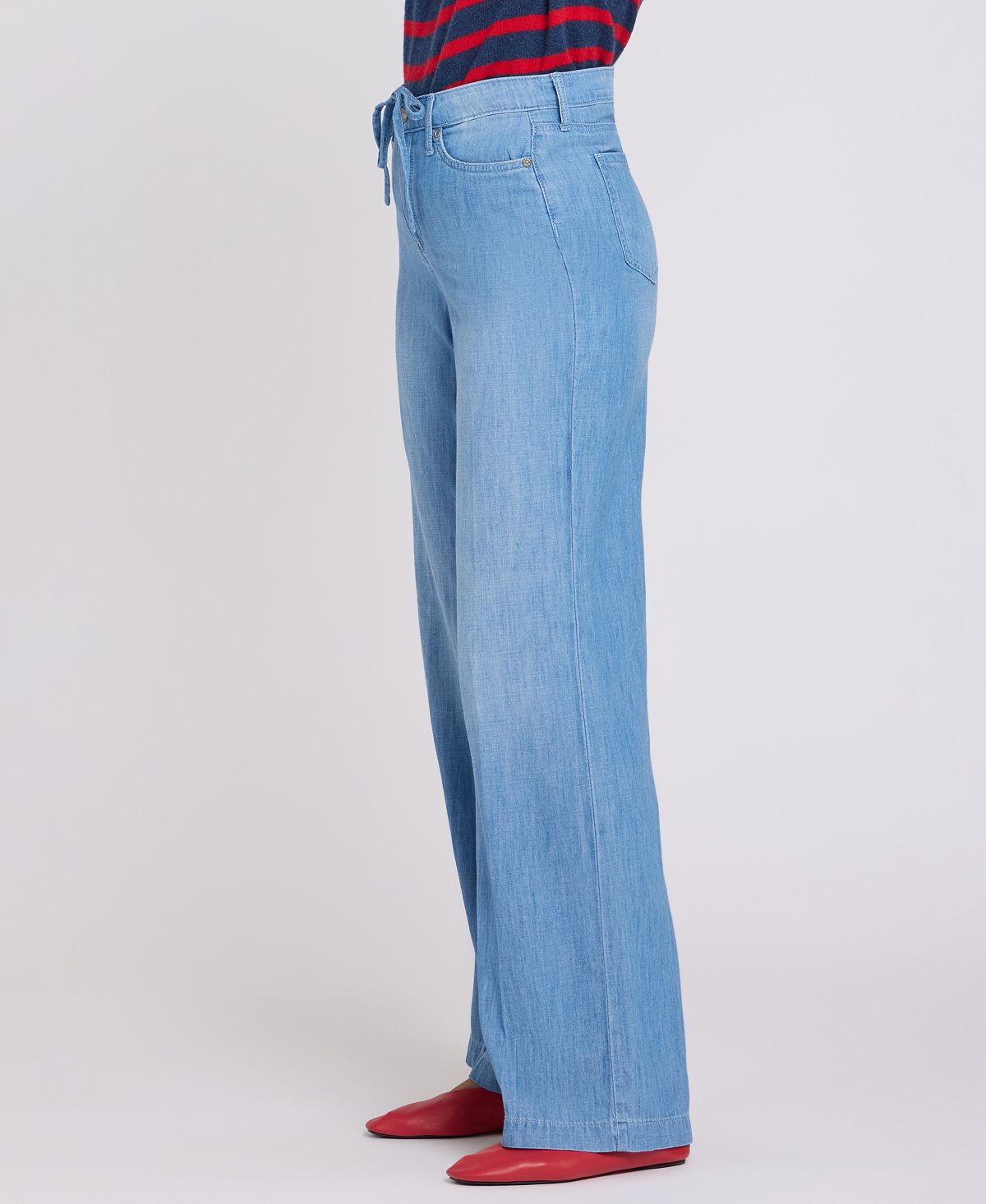 NYDJ Women's Teresa Wide-Leg Jeans with Drawstring Waist view 3 — MAYCSS fashion products