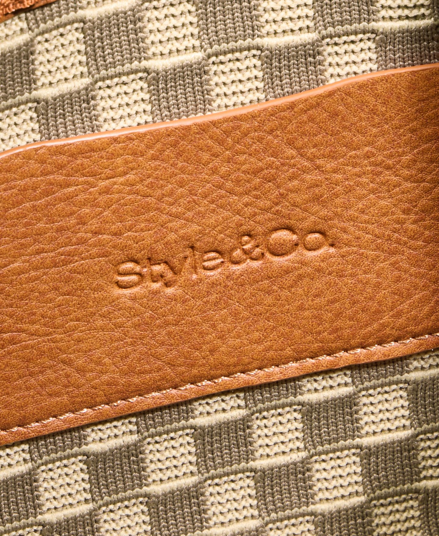 Женская сумка Style & Co Checkered Soft Knit Double Comp Crossbody, цвет: Бежевый — фото 7