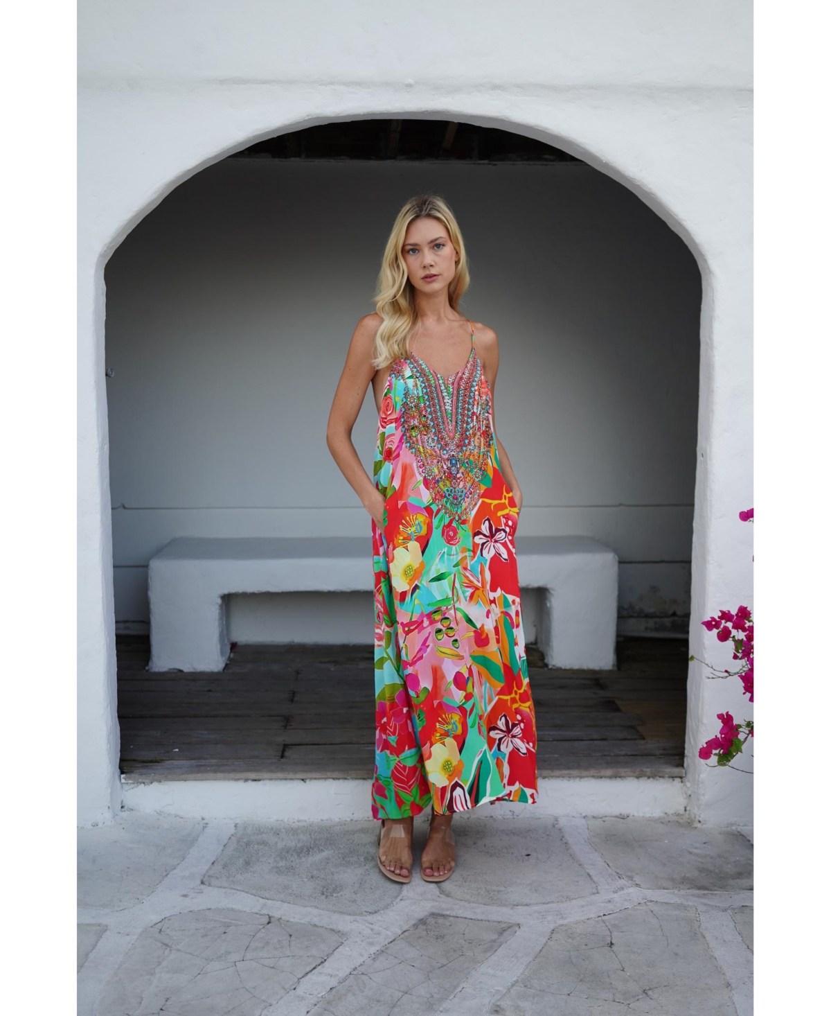 La Moda Clothing Women's Maxi T-Back Dress