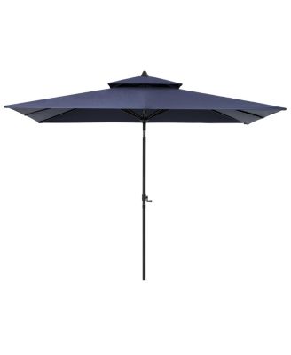 Outdoor Patio 10 x 6.5 Ft Market Umbrella with Double Top