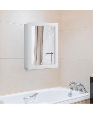 Wall Mounted Adjustable Medicine Storage Mirror Cabinet Organizer