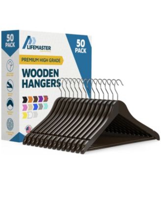 50-Piece Wooden Hanger Set - Vintage Design, Non-Slip, 360degree(s) Swivel Hooks, Space-Saving for Suits, Coats & Dresses