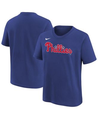 Big Boys and Girls Royal Philadelphia Phillies Wordmark T-Shirt