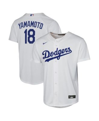 Big Boys and Girls Yoshinobu Yamamoto White Los Angeles Dodgers Baseline Jersey