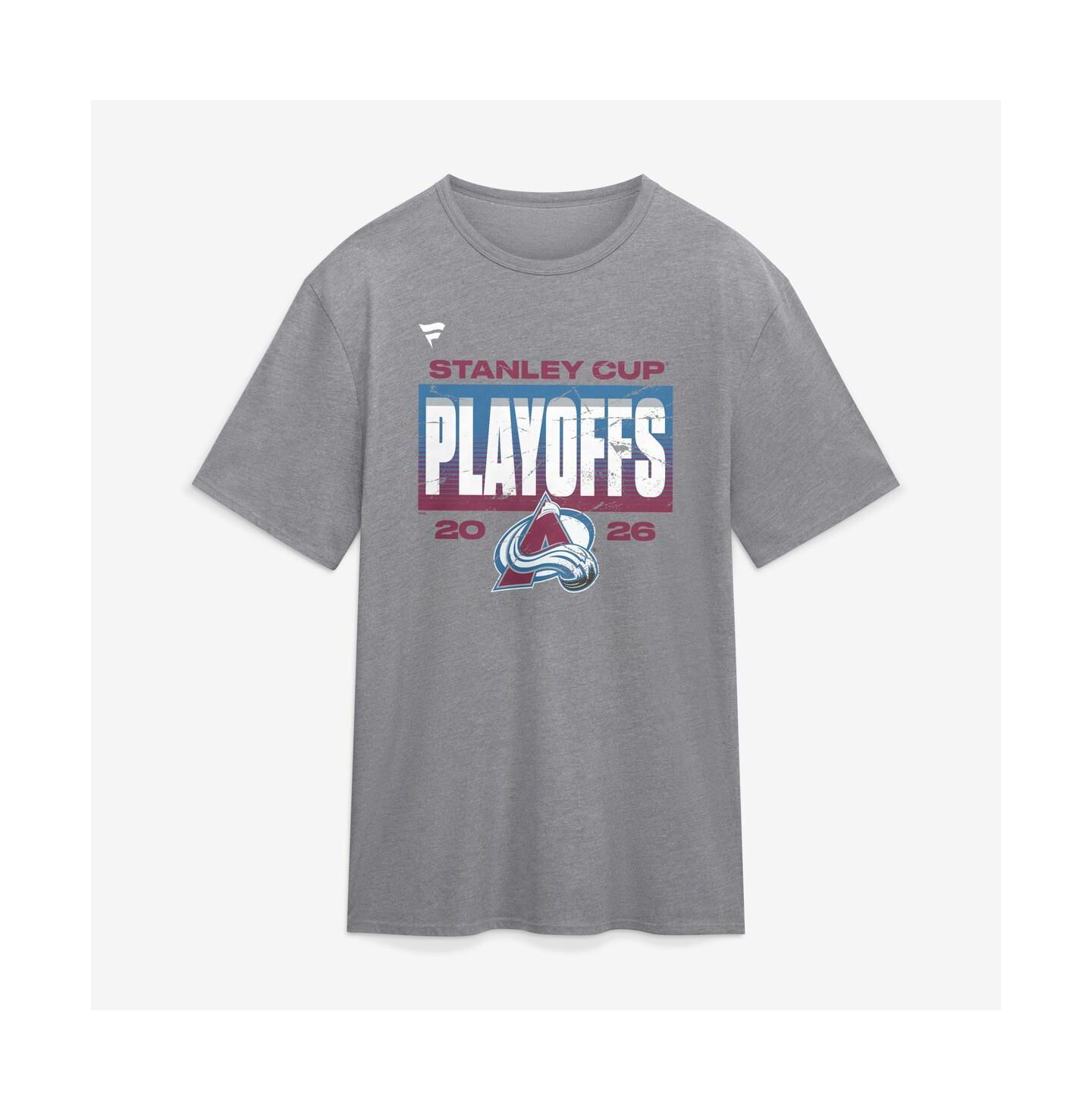 Мужская футболка Fanatics Athletic Heather Gray Colorado Avalanche 2026 Stanley Cup Playoffs Vintage Tri-Blend — фото 1
