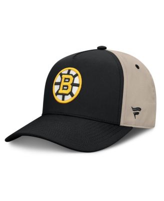 Men's Black/Tan Boston Bruins 2026 Stanley Cup Playoffs Locker Room Adjustable Hat